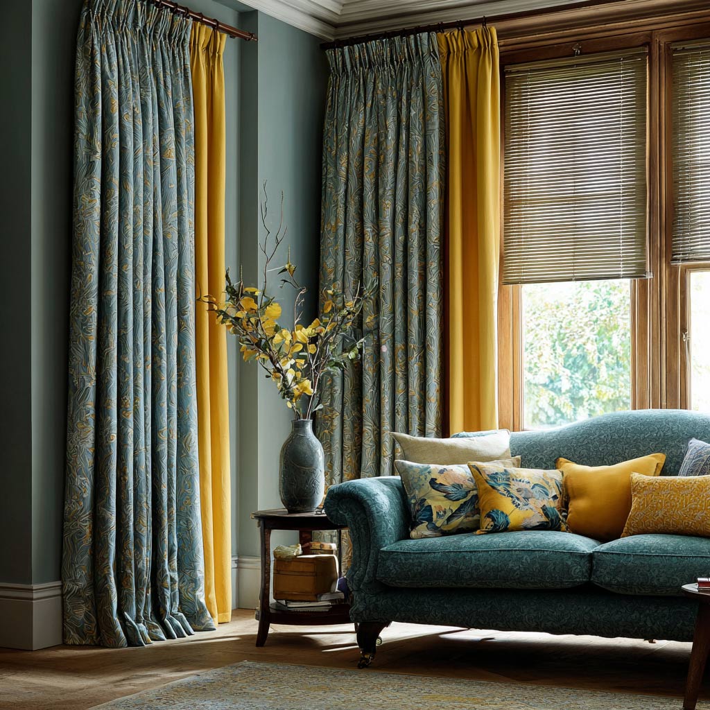 how to combine curtains and blinds in your livingroom